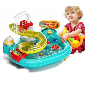 اسباب بازی سینک ظرفشویی و سرسره ماهی آبی Dream Play Pool 2 in 1_اسباب بازی
